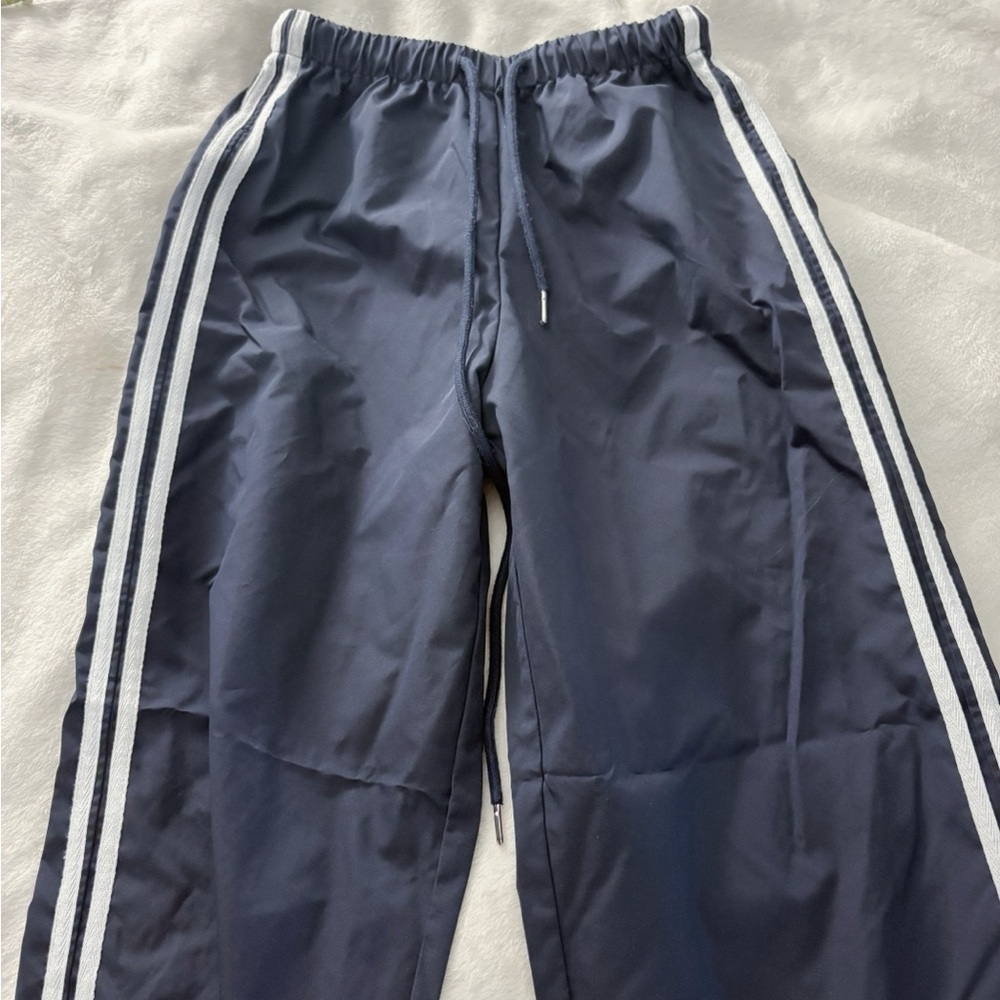 SHEIN Navy Pants with White Stripes